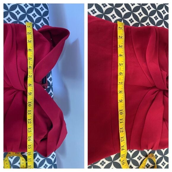 Shoshanna Wells Red Gown off the shoulder  Dress - Picture 3 of 11